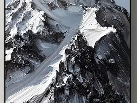 Modern Snow Mountain Oil Painting