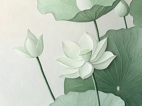 New Chinese Lotus Lotus Leaf Painting Wallpaper