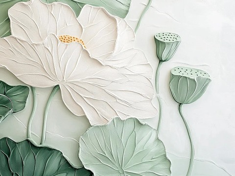 New Chinese Lotus Lotus Leaf Painting Wallpaper