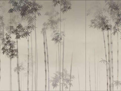 New Chinese Bamboo Mural