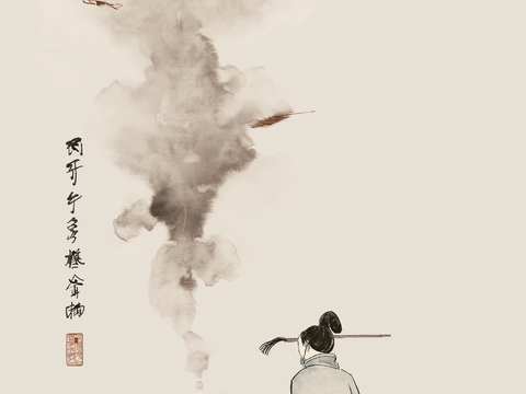 Chinese freehand Zen painting