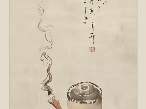 Chinese freehand Zen painting