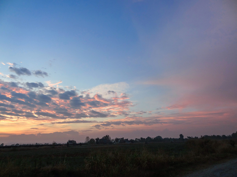 Sunrise sunset cloudy sky landscape landscape