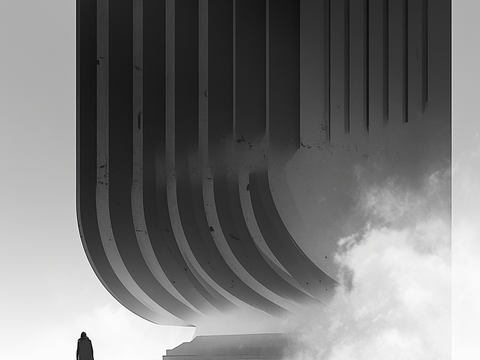 Black and White Concept Architectural Hanging Painting