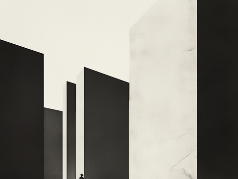 Black and White Concept Architectural Hanging Painting