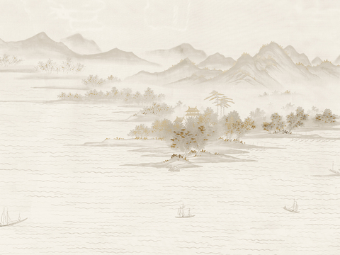 Chinese freehand landscape wallpaper mural