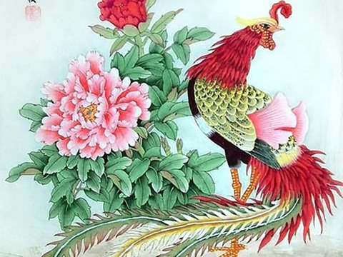 Chinese Decorative Painting of Flowers and Birds