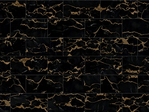 Seamless Modern Black Marble Stone Geometric Splicing Parquet Pattern Tile Floor Tile Wall Tile