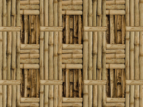 Seamless old bamboo bamboo woven fence