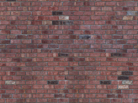 Seamless old aging red brick wall exterior wall