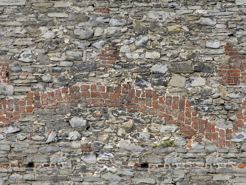 Seamless old damaged outdoor building rock stone wall brick wall