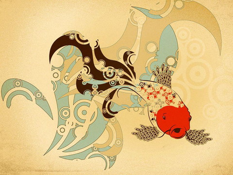 Koi painting wall painting mural decorative painting