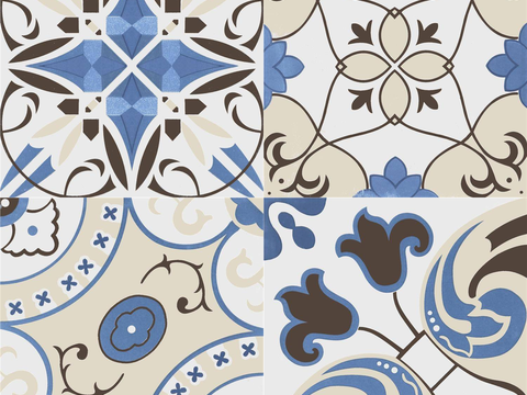 French retro pattern brick tile tile patchwork tile