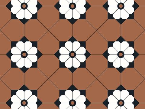 French retro pattern brick tile tile patchwork tile