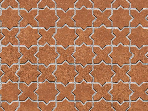 Seamless Pottery Tile Geometric Patchwork Floor Tile Sidewalk Road Ground Square Paving