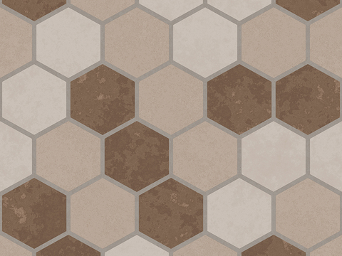 Seamless Brown Hexagonal Stone Patchwork Floor Tile Sidewalk Road Ground Square Paving