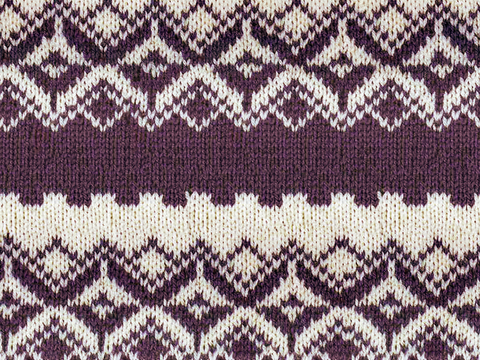 Seamless Purple Wool Jacquard Knit Pattern Cloth Fabric