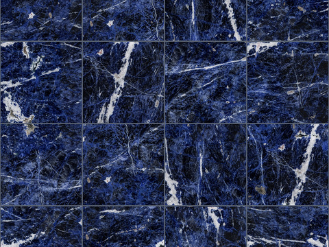 Seamless Modern Blue Marble Stone Geometric Splicing Parquet Pattern Tile Floor Tile Wall Tile