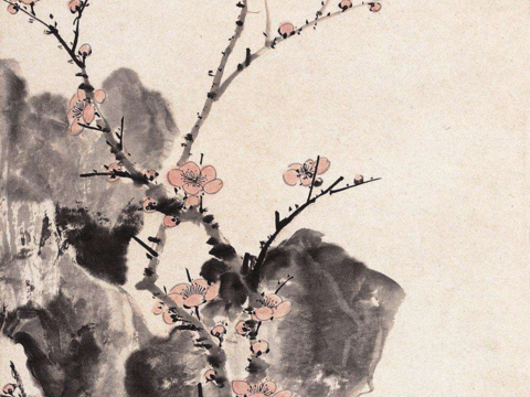 Chinese abstract painting of flowers and birds