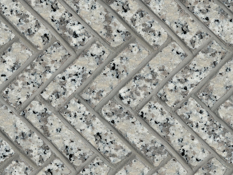 Seamless Sesame Grey Granite Herringbone Pattern Stone Patchwork Floor Tile Sidewalk Road Ground Square Paving