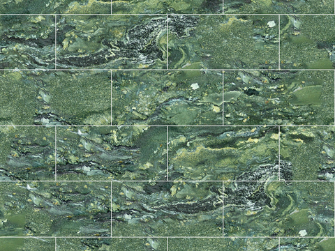 Seamless Modern Green Marble Stone Geometric Splicing Parquet Pattern Tile Floor Tile Wall Tile