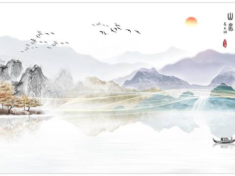 New Chinese Landscape Wallpaper