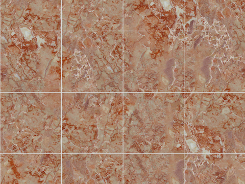 Seamless Modern Red Marble Stone Geometric Splicing Parquet Pattern Tile Floor Tile Wall Tile