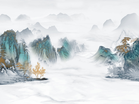 New Chinese Landscape Wallpaper