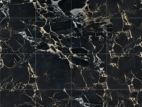 Seamless Modern Black Marble Stone Geometric Splicing Parquet Pattern Tile Floor Tile Wall Tile