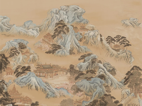 New Chinese style landscape mural