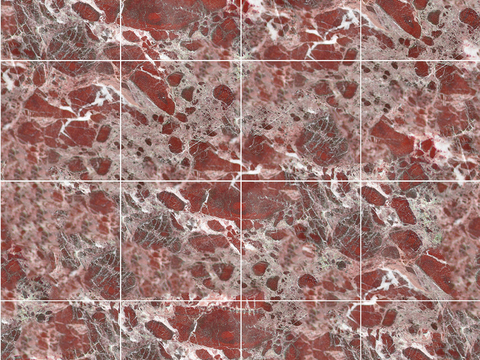 Seamless Modern Red Marble Stone Geometric Splicing Parquet Pattern Tile Floor Tile Wall Tile