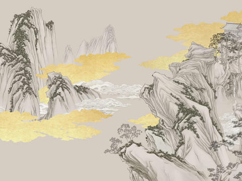 New Chinese Landscape Wallpaper