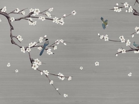 New Chinese Style Flower and Bird Mural