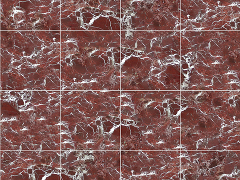 Seamless Modern Red Marble Stone Geometric Splicing Parquet Pattern Tile Floor Tile Wall Tile