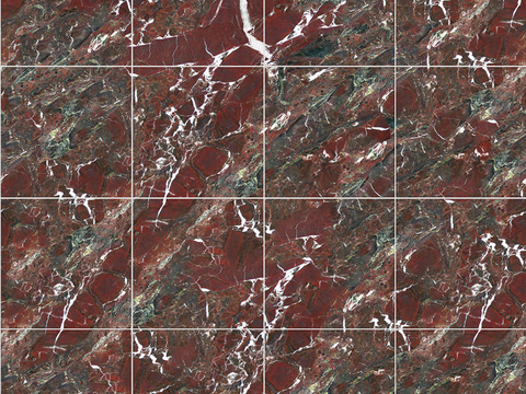 Seamless Modern Red Marble Stone Geometric Splicing Parquet Pattern Tile Floor Tile Wall Tile