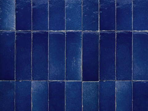 Blue retro style strip brick