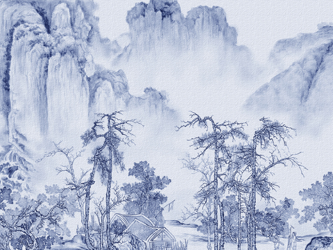 New Chinese style landscape mural