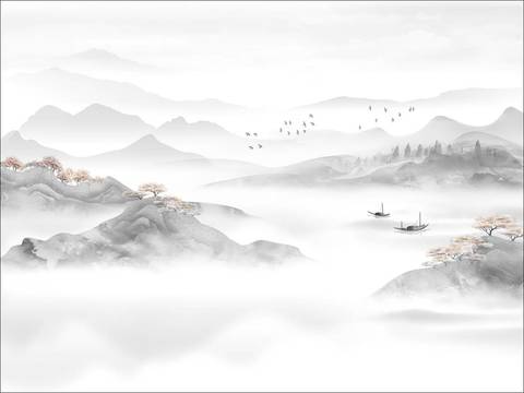 New Chinese Landscape Wallpaper