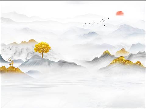 New Chinese Landscape Wallpaper