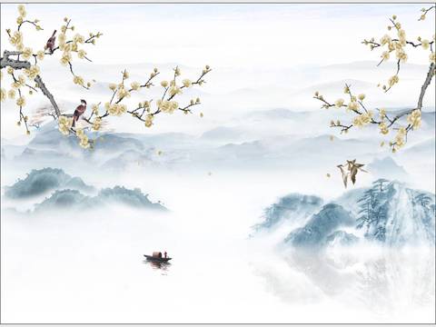 New Chinese Landscape Wallpaper