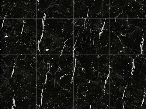 Seamless Modern Black Marble Stone Geometric Splicing Parquet Pattern Tile Floor Tile Wall Tile