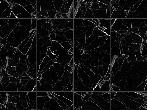 Seamless Modern Black Marble Stone Geometric Splicing Parquet Pattern Tile Floor Tile Wall Tile