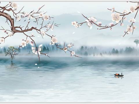 New Chinese Landscape Wallpaper