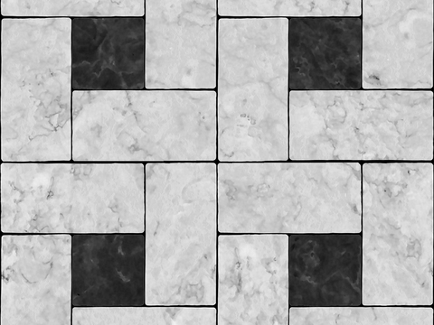 Seamless Modern Black Marble Stone Geometric Splicing Parquet Pattern Tile Floor Tile Wall Tile