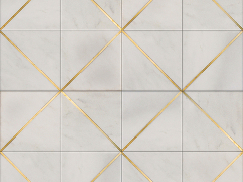 Seamless Modern White Marble Stone Geometric Splicing Parquet Pattern Tile Floor Tile Wall Tile