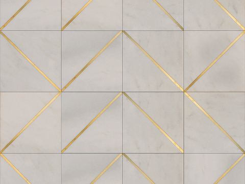 Seamless Modern White Marble Stone Geometric Splicing Parquet Pattern Tile Floor Tile Wall Tile