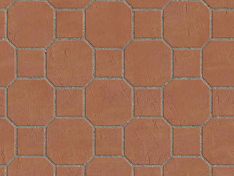 Seamless Pottery Tile Geometric Patchwork Floor Tile Sidewalk Road Ground Square Paving