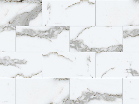 Seamless Modern White Marble Stone Geometric Splicing Parquet Pattern Tile Floor Tile Wall Tile