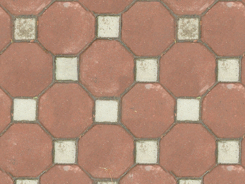 Seamless Pottery Tile Geometric Patchwork Floor Tile Sidewalk Road Ground Square Paving