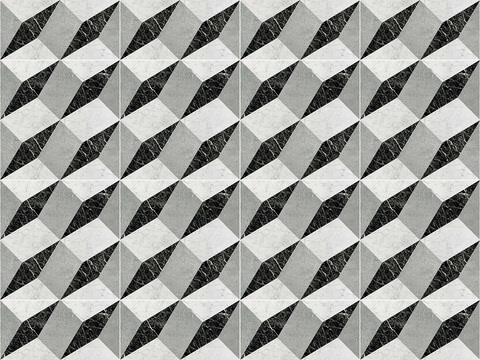 Seamless Modern White Marble Stone Geometric Splicing Parquet Pattern Tile Floor Tile Wall Tile